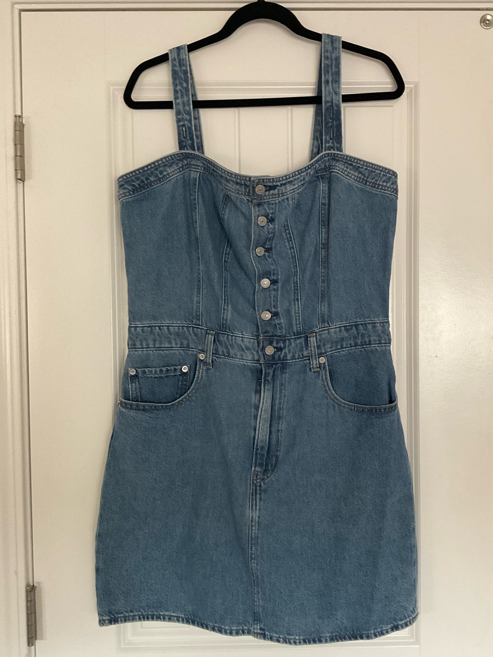 Levi's Light Blue Denim Mini Pinafore Dress